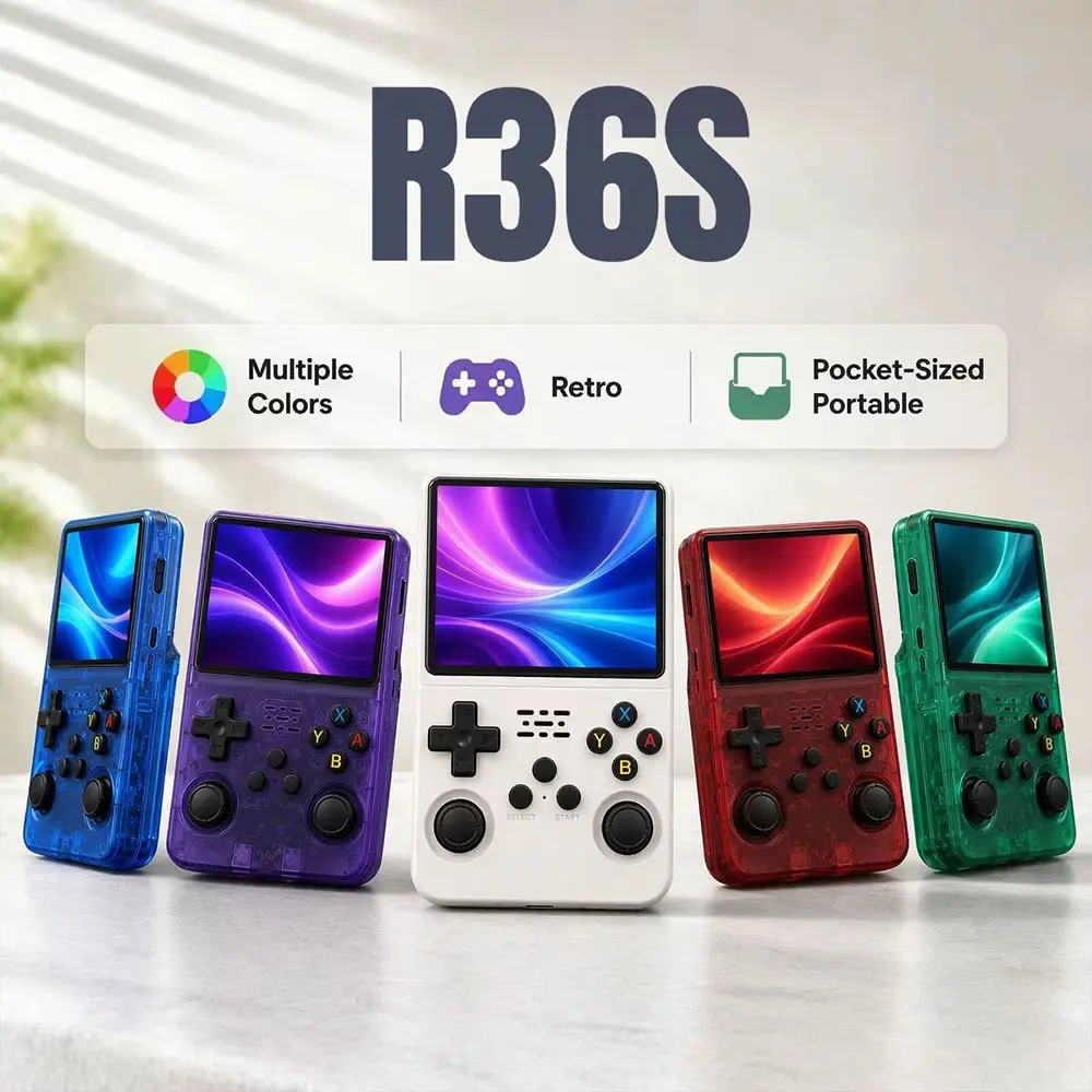R36S Retro Handheld Console - 2026 New Portable Gaming Device, 3.5-Inch HD Screen, 64GB, Plug-and-Play, Easy to Carry, Multiple Colors, Ideal for Gaming Enthusiasts, Top Men's Birthday/Christmas Gift Set