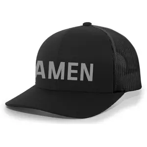 Trenz Shirt Company Mens Christian Snapback Trucker Hat - Amen Embroidered Mesh Back Design