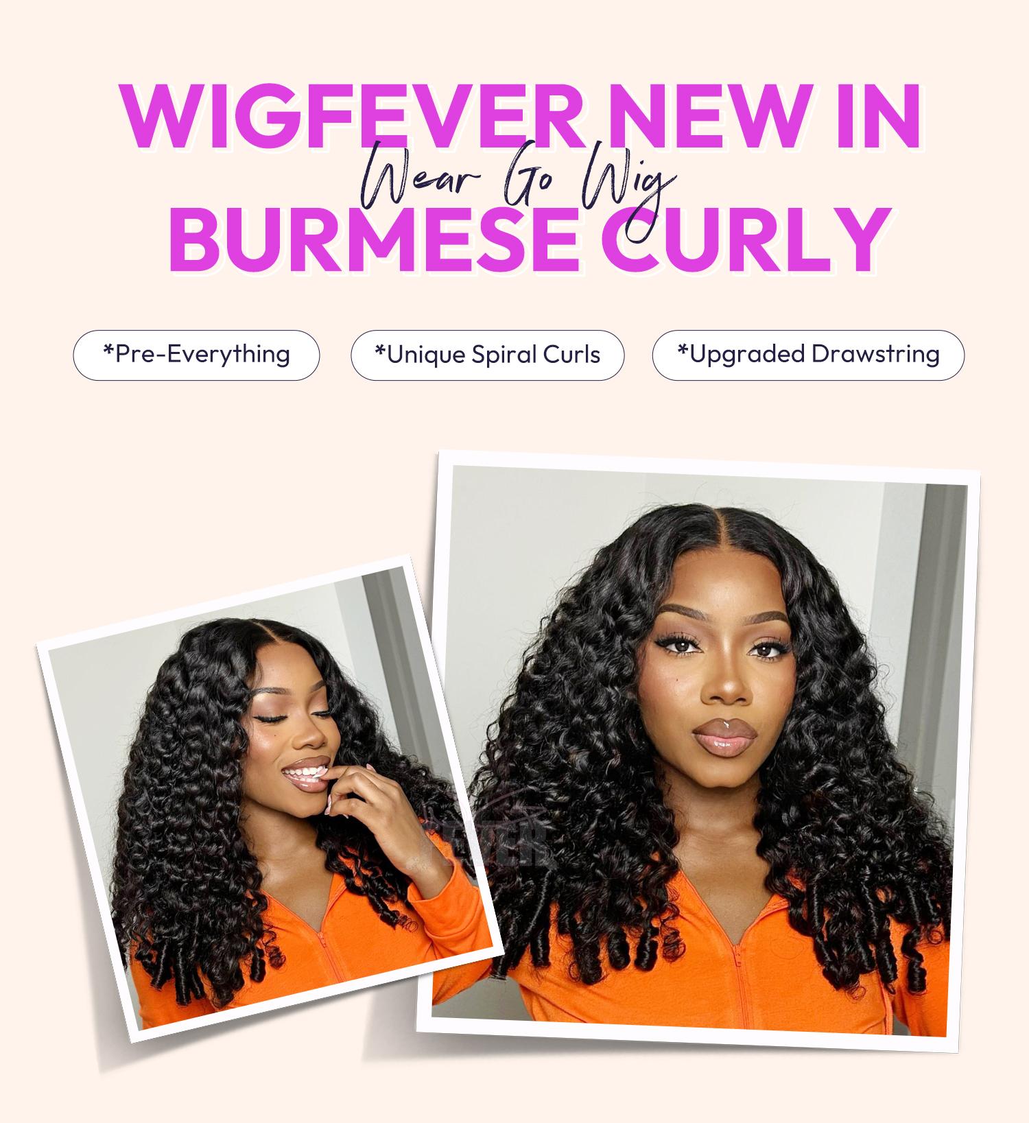 WIGFEVER M-Cap 9x6 Burmese Curly Wave Wear Go Glueless Wig Pre-Cut Lace Human Hair Lace Closure Wig Beginner Friendly with Adjustable Strap & Breathable Cap #Spring Glow-Up SpringStatements