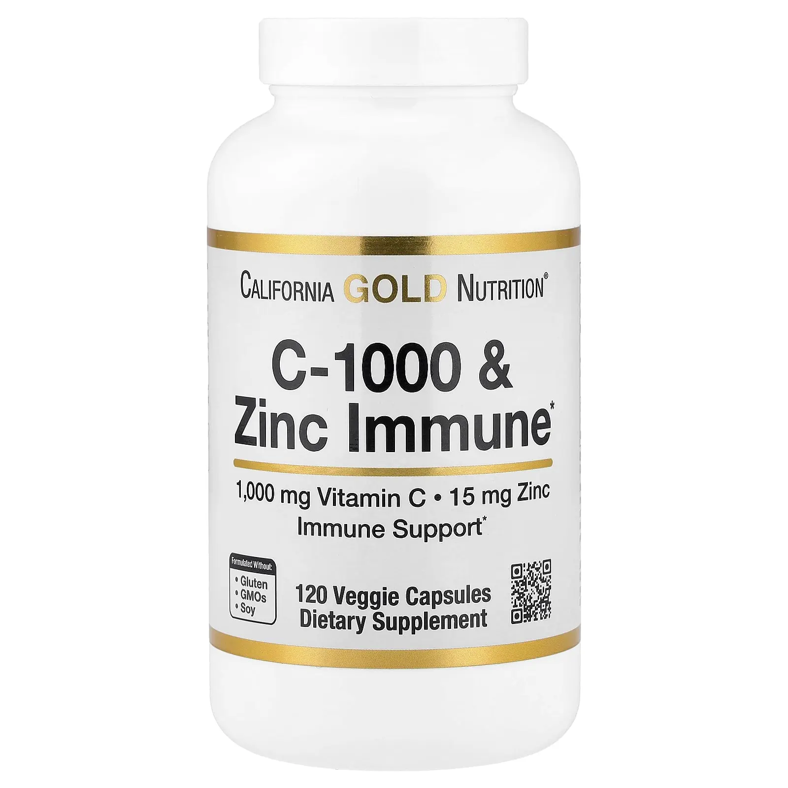 California Gold Nutrition C-1000 & Zinc Immune, 120 Veggie Capsules