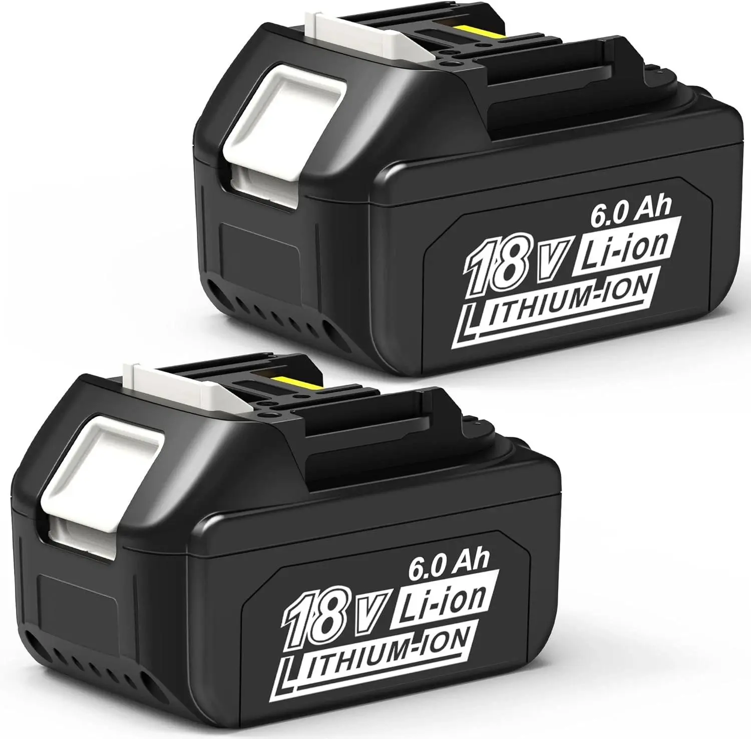 2-Pack 18V 6.0Ah Lithium Compatible Replacement Power Tool Batteries, Replacement for Makita BL1860, BL1860B, BL1850, Compatible Replacement Battery