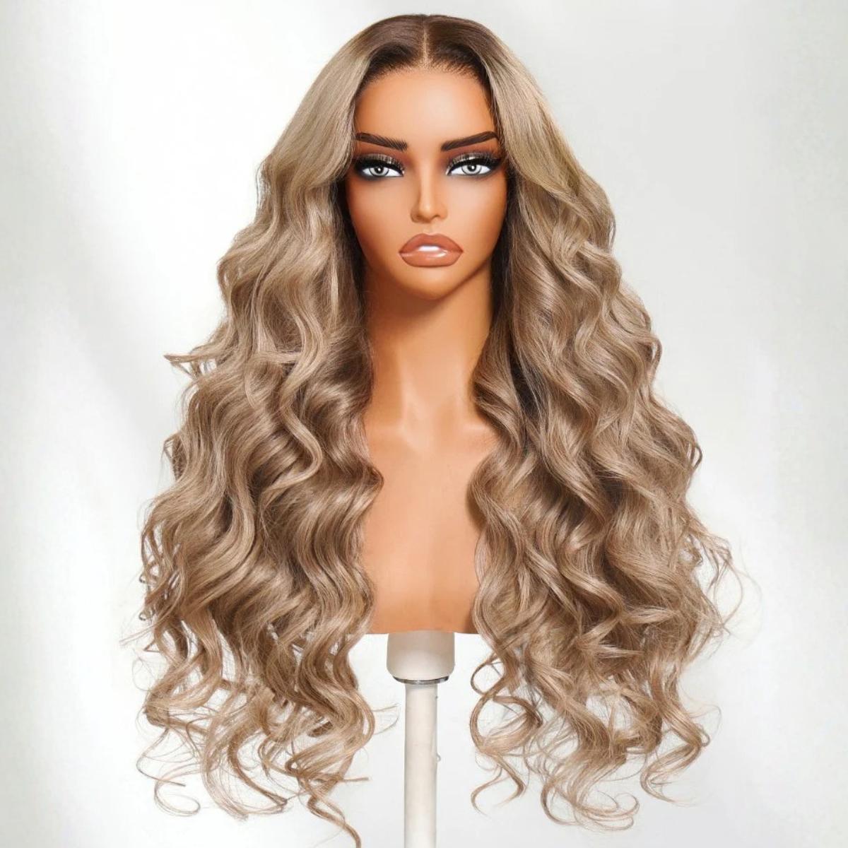 Sunber Ash Blonde Glow 13x4 Pre Everything Lace Frontal Body Wave Glueless Human Hair Wigs With Invisi Drawstring Put on and Go SpringStatements
