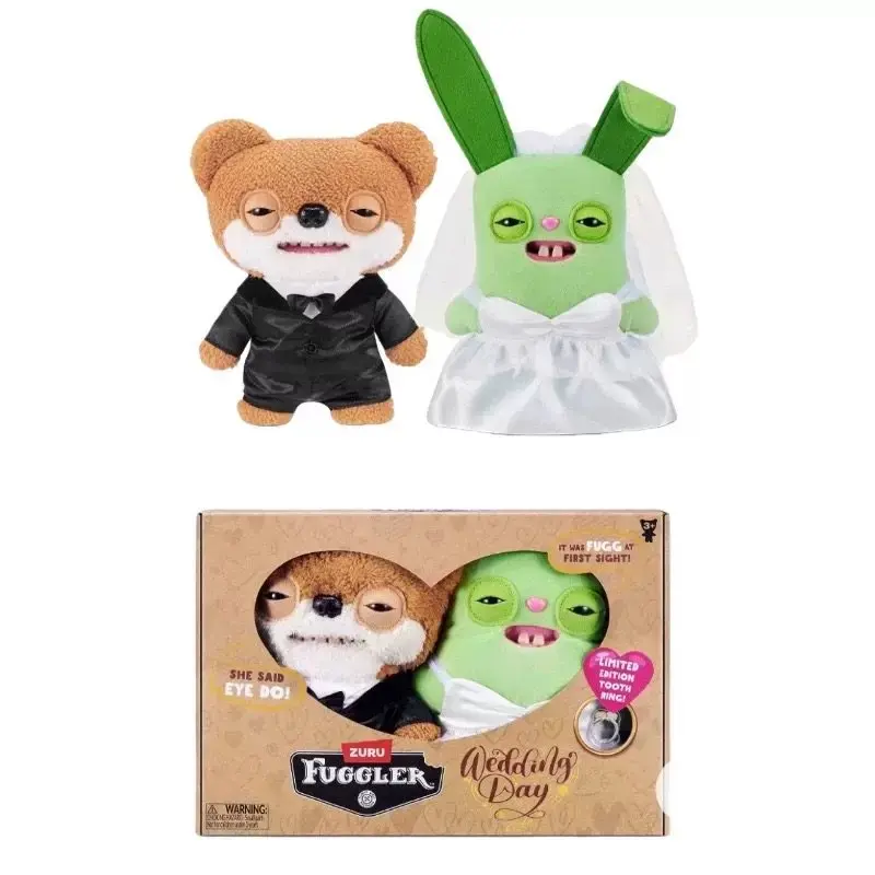 Fuggler Wedding Day,two limited plushies+one tooth ring/box-valentine collectible plushie