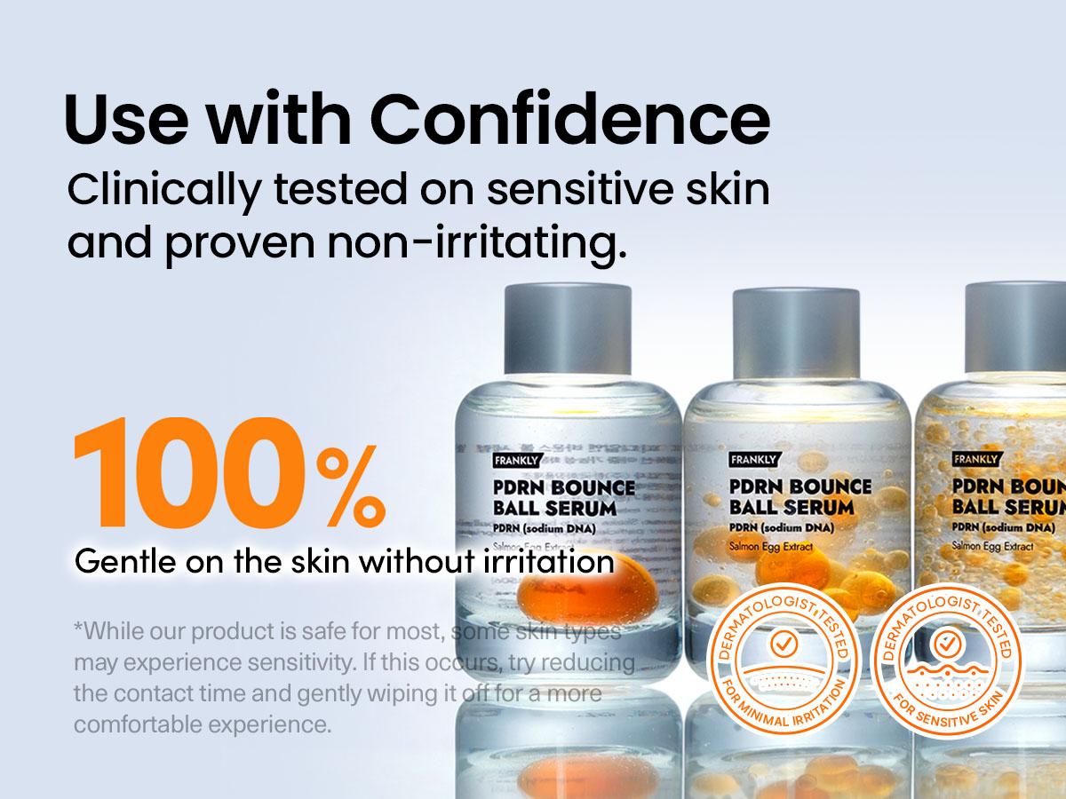 [FRANKLY] PDRN Bounce Ball Serum | 99% Pure Salmon DNA Moisturizer for Skin Repair & Glow Skin | Barrier Repair, Glow Skin, Plumping Effect, Korean Skincare, Lightweight