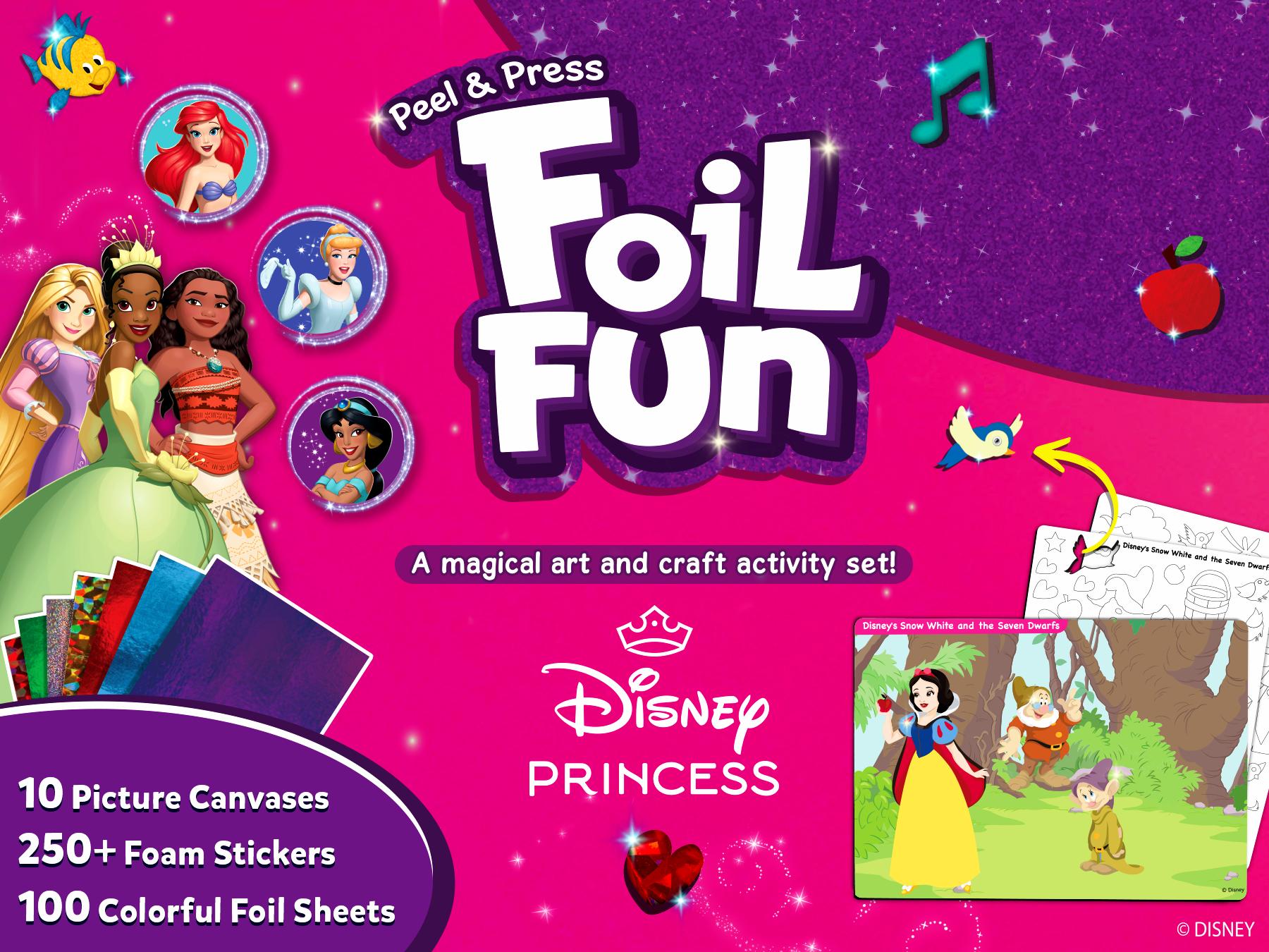 Skillmatics Foil Fun - Mess-Free Art & Craft Kits for Kids, DIY Creative Travel Toys, Perfect Christmas Gifts for Fans of Moana, Cinderella, Ariel, Jasmine, Ages 4 to 9