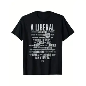 Unisex Jfk Liberal Politics T Shirt Featuring Inspirational Quote Cotton Short Sleeve Round Neck Casual Tee Sizes S To Xxlje