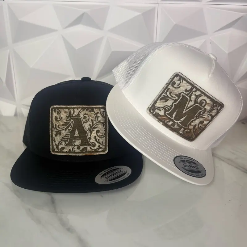 Cowhide Custom Letter SnapBack Hat