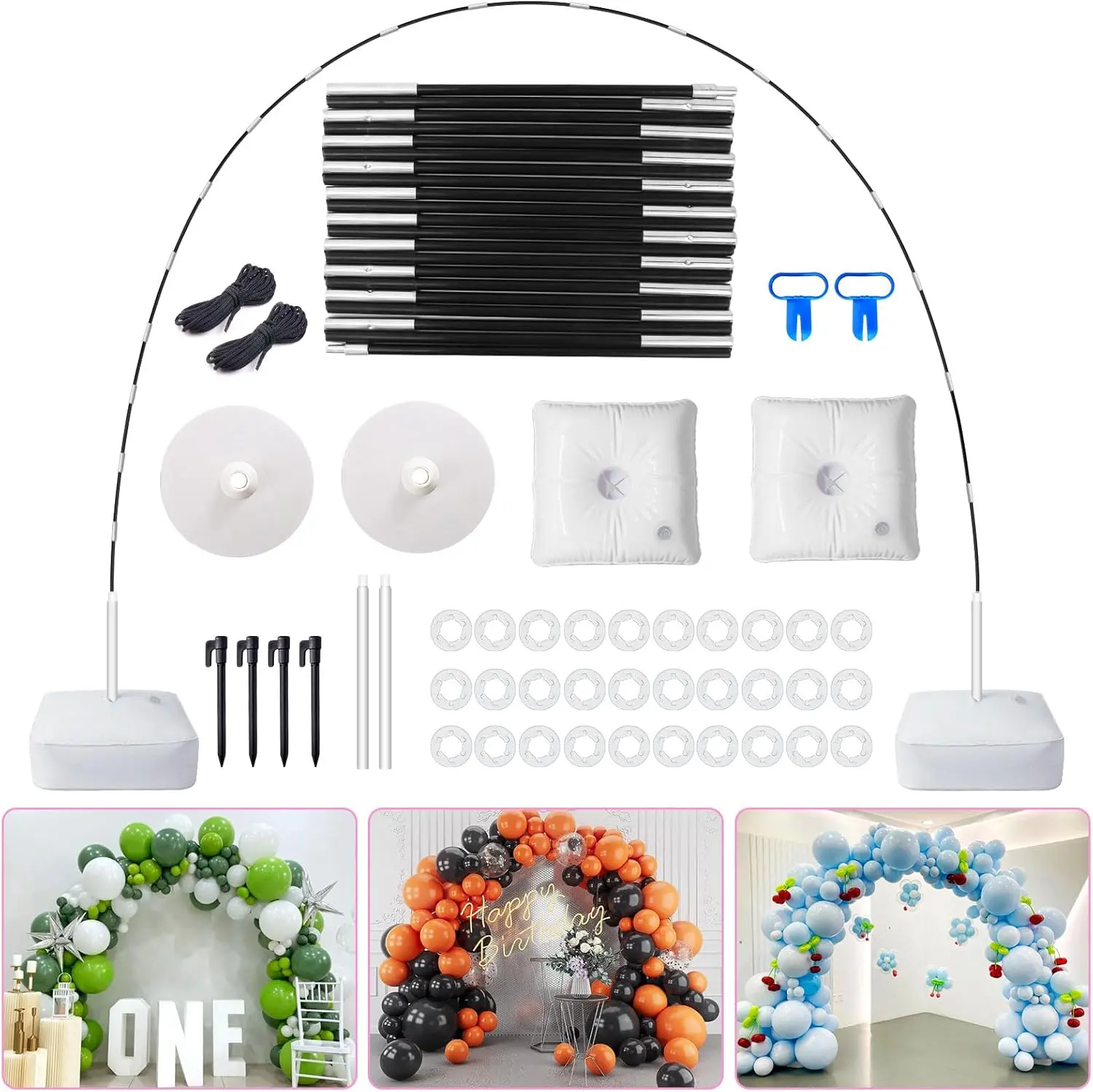 IDAODAN Balloon Arch Kit, Balloon Arch Stand with Base, Adjustable Wide Garland Arch for Wedding Baby Shower Birthday Party Supplies Decorations Halloween decorations Christmas