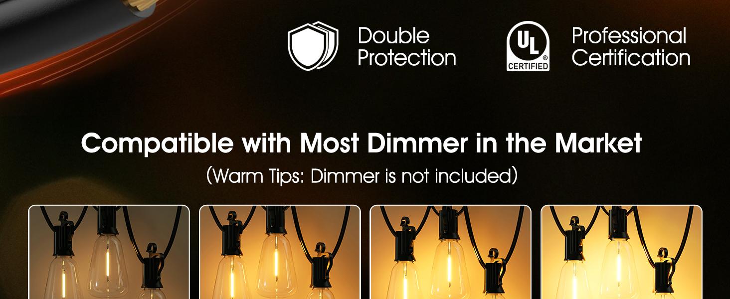 Brightown 100FT LED String Lights with 50+2 Shatterproof ST38 Dimmable Edison Bulbs Waterproof 2700K Warm Light for Backyard Patio Garden Deck Party Xmas Decor Great Gift Idea Brightown 100FT LED String Lights with 50+2 Shatterproof ST38 Dimmable Edison Bulbs Waterproof 2700K Warm Light for Backyard Patio Garden Deck Party Xmas Decor Great Gift Idea