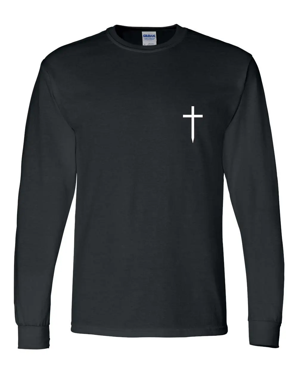 Mens Christian Tshirt Cross Crest Jesus Christian Long Sleeve T-shirt Graphic Tee