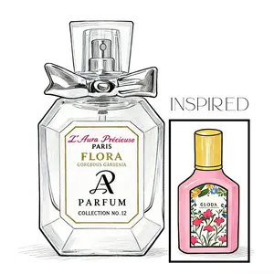 No.12 FLORA 2012 Floral Fruity Top:Pear Red Berries Middle:Gardenia Frangipani Base:Patchouli  Size: 30ML 1oz L’Aura Précieuse Women Long Lasting Oil Base Fragrance Parfume