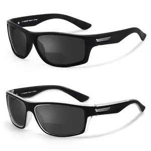 2-pack missfive Bifocal Wraparound Sport Sunglasses: UV400 Protection w/ Hard Case & Pouch | Comfortable Ergonomic Design for Driving/Outdoor Activities high-definition vision Bike Shades