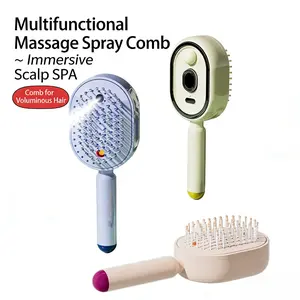 Electric Spray Air Cushion Massage Comb | Self-Cleaning Anti-Tangle | Essential Oil Mist Hair Care Comb | Anti-Static Volumizing Aromatherapy Comb