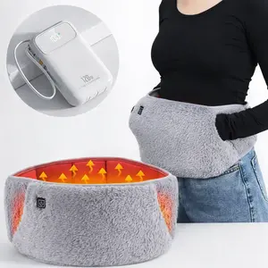 3-in-1 Heating Waist Belt: Heating Pad for Back Comfort & Warmth + Portable Hand Warmer, USB Powered (Power Bank Not Included), 3-Temp Adjustable Heat Wrap for Women, Gray