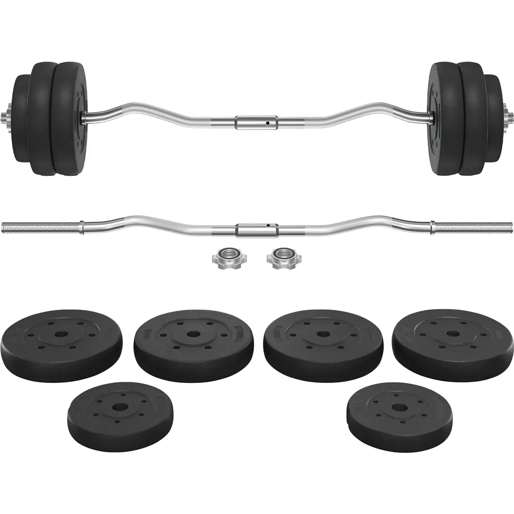 Costoffs Adjustable Barbell-Dumbbell Set with Weight Plates, Black Strength Training Home Gym Kit for At-Home Resistance & Arm Strength Training, Strength Training Equipment, Weights