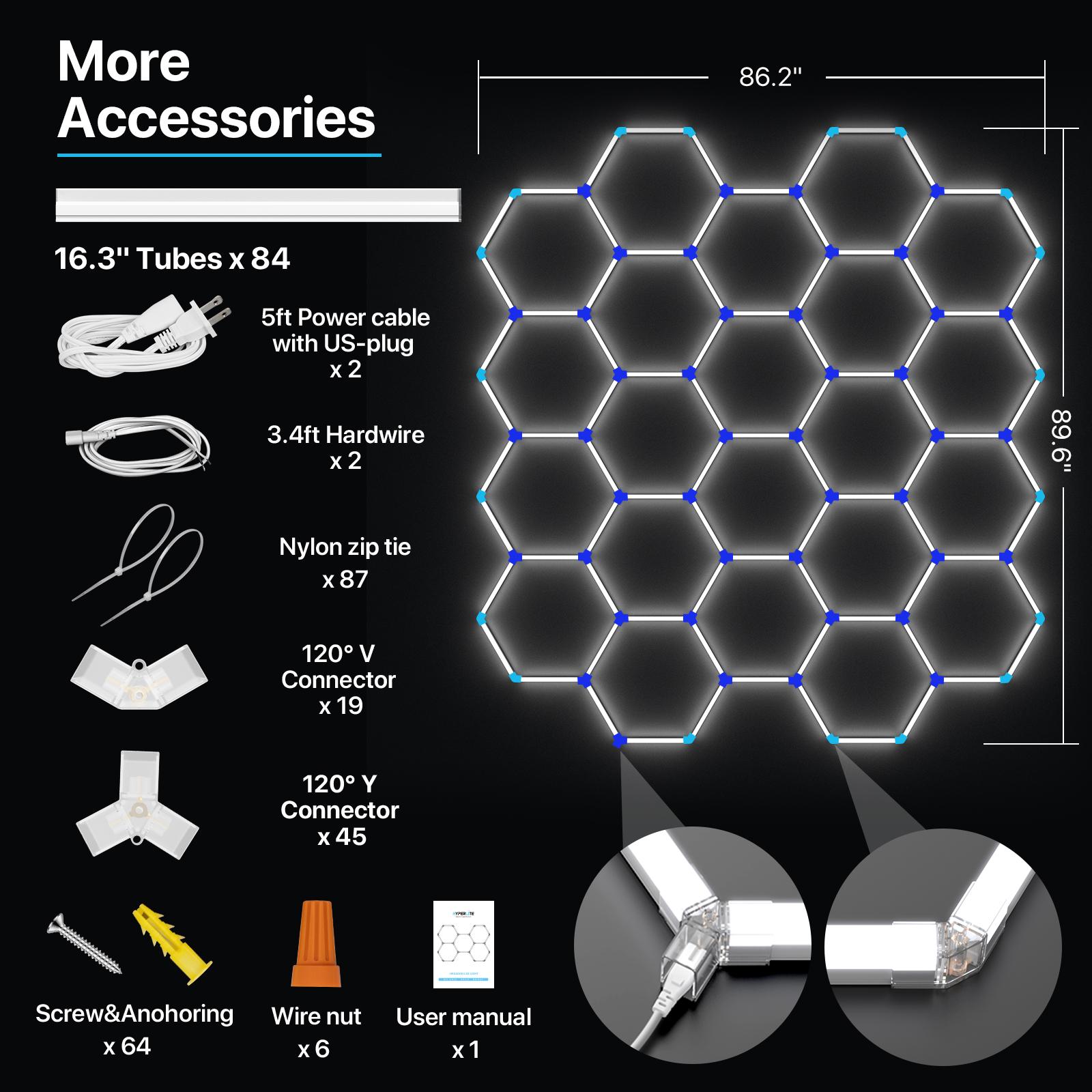 IPACKORIN Hexagonal Ceiling Light, Honeycomb Ceiling Light,Ultra Bright Honeycomb Lights, Hexagonal Garage Lights for Shops Supermarkets Shopping Malls Car Shows Basements Gymnasiums,stockup mothersday