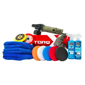 CHEMICAL GUYS TORQX Complete Detailing Kit (12 Items) – Dual Action TORQX Polisher with Hex-Logic Pads, Pad Cleaner & Conditioner, and Microfiber Towels for Safe, Effective Paint Correction, Swirl Removal & Polishing Prep, Automotive, Car Polish Machine