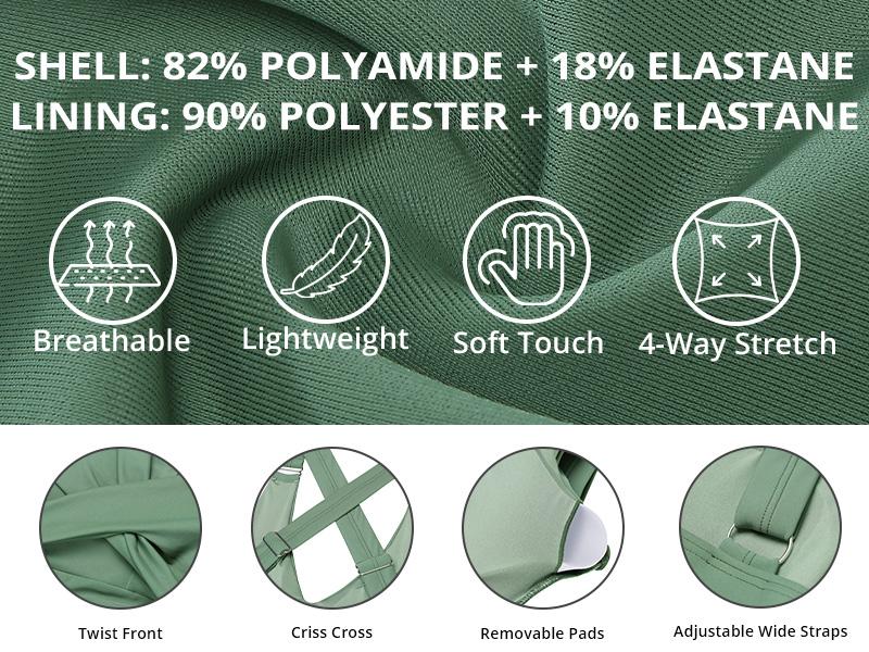 GRAPENT Women's Twist Front Ruched Bikini Top Adjustable Crisscross Back Cropped Tankini Swimwear with Removable Padding Mega Stretchy Fabric Tankiniswimsets bikinis GRAPENT Women's Twist Front Ruched Bikini Top Adjustable Crisscross Back Cropped Tankini Swimwear with Removable Padding Mega Stretchy Fabric Tankiniswimsets bikinis