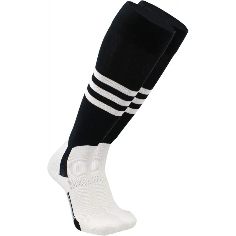 Men's Striped Baseball Stirrup Socks - Pro Style, Small, 10% Elastic Nylon Blend, All Seasons Game Day Uniform Socks for Baseball & Softball, Arch And Ankle Compression