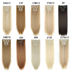 6pcs Invisible Clip-in Synthetic Hair Extensions 60cm Thick Natural Hairpieces 16 Secure Clips Long Secret Hairpiece for Women and Men