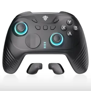 YUYIU Wind Chaser 2 Wireless Pro Switch Controller for Switch2/Switch/PC/Steam/Android Hall Effect Joysticks 1000Hz Response 1000mAh Battery RGB Lighting Midnight Black