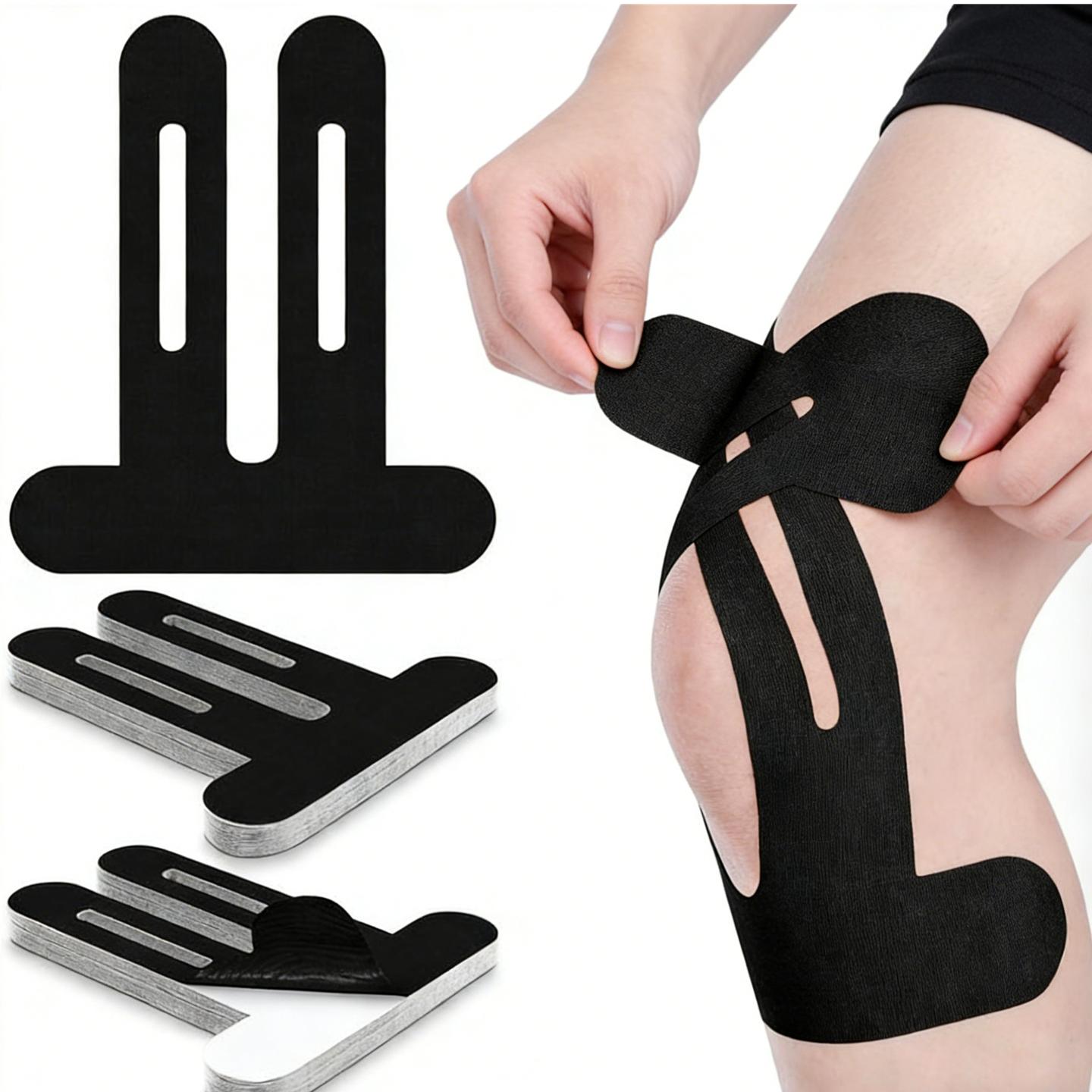 Pre-Cut Kinesiology Tape For Knees Athletic Tape For Knee Support, Stability, And Pain Relief Waterproof, High-Elasticity, Breathable, Hypoallergenic, And Latex-Free Available In Multiple Colors (Ideal For Training And Basketball)