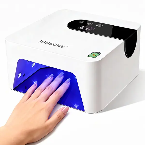 JODSONE U V Nail Lamp Rechargeable Portable with 3 Timers and LCD Display Screen for Nail Dryer Gel White