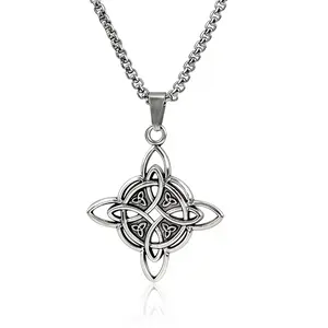 Witches Knot Necklace Hecate Goddess of Witches with Celtic Knot Design Pendant Necklace Goddess Jewlery Tetragrammaton Collar De Amuleto Proteción with Aritificial Gemstone Decor Fashion Jewelry Accessories Gift for Women,accessories for women