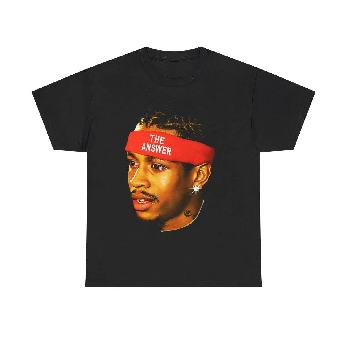 2026 New Boxy-Oversized Fit 100% Premium Pre-shrunk Cotton Graphic T-Shirt for Men, Allen Iverson Retro 90s Basketball Legend Fan Top, Casual Fashion Clothing, Streetwear Style, Old School Vibes, Basics, Graphic Print, Draped, Graphic Shirts, Male Clothin