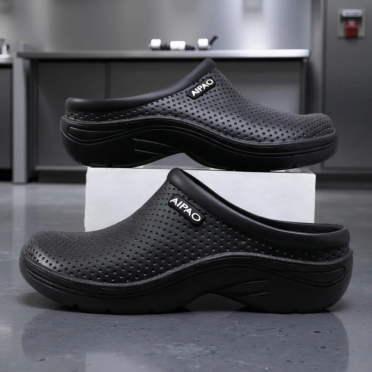 Unisex EVA Mule Work Shoes – Waterproof Non-Slip Slip-On Clogs for Kitchen & Restaurant, Lightweight Oil-Resistant Comfort everyday footwear Slipper Sandals Rubber Sandals breathable sporty Slip On Mules