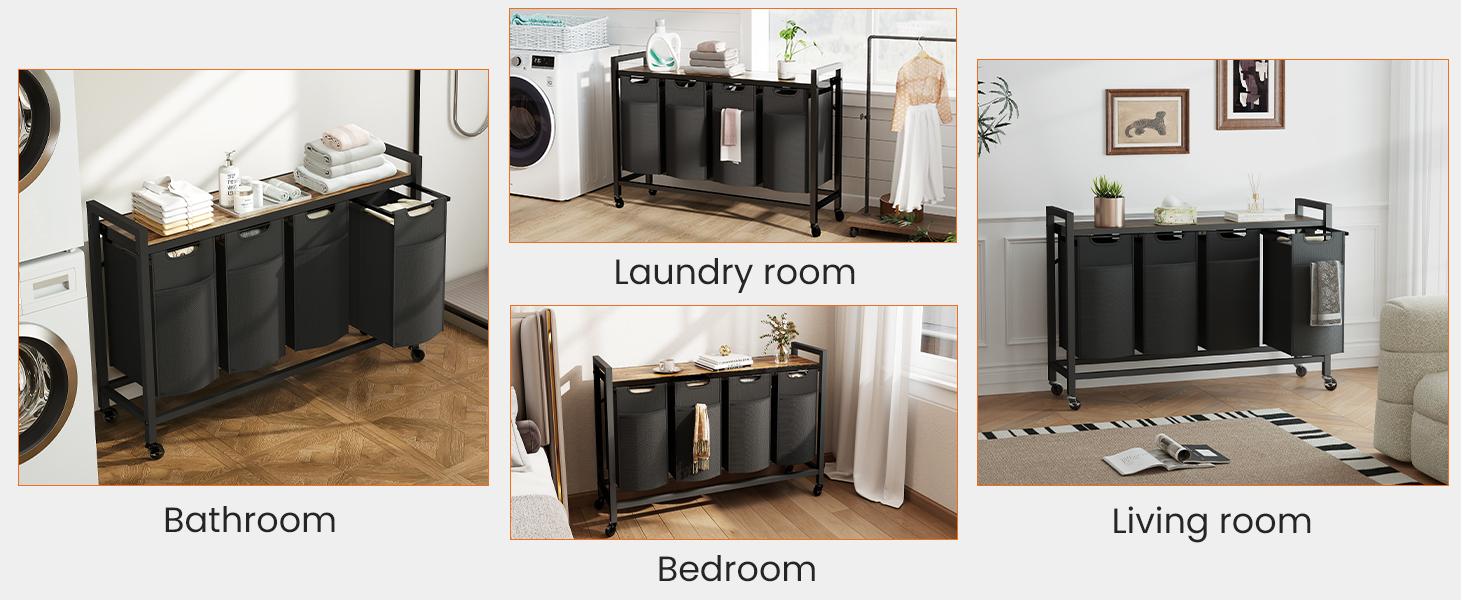 Sweetcrispy Rolling Laundry Hamper with Pull-Out Removable Bag Freestanding Clothes Basket Organizer with Wheels Adjustable Feet for Bedroom or Bathroom Sweetcrispy Rolling Laundry Hamper with Pull-Out Removable Bag Freestanding Clothes Basket Organizer with Wheels Adjustable Feet for Bedroom or Bathroom