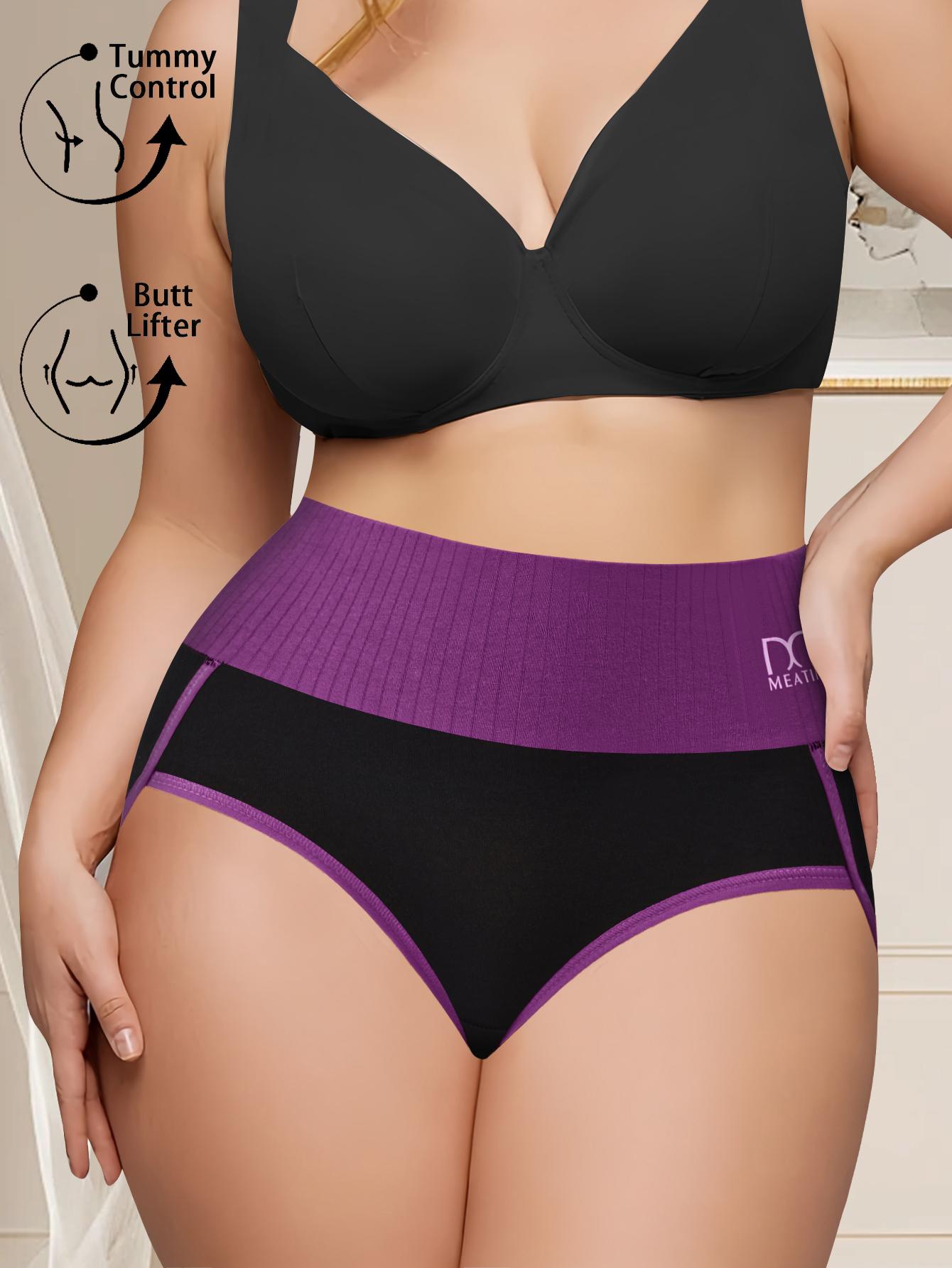 5 pieces of Women's Breathable High-Waist Seamless Underwear, Comfortable Soft Stretch Panties with Tummy Control, Multicolor Fashion Briefs f Womenswear or Everyday Wear - Ideal for Postpartum and Shaping Support Outdoorfun Spandex thongs