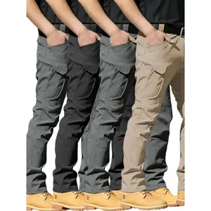 4pcs Men's Slim-Fit Tactical Cargo Pants - Durable Ripstop Work Pants with Multi-Pockets, All-Season Wear-Resistant Design for Hiking, Camping, Outdoor & Daily Use (Machine Washable), Hiking Pants