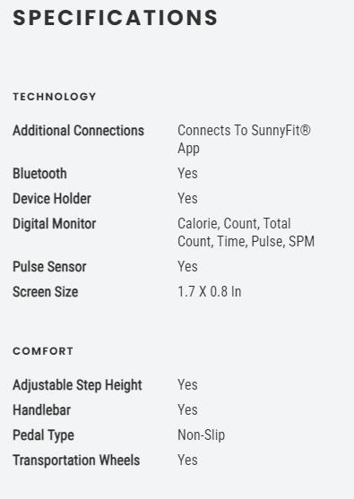 Sunny Health & Fitness Extended High-Knee Stepper with Handlebars, Home Gym Workout Fitness, Stair/Mountain Hike Climber Motion, Adjustable Height Handlebars & Tension, Performance Monitor, Core/Leg/Glute Toner, 265 lbs Capacity