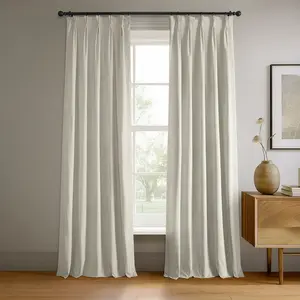 Half Price Drapes French Pleat Signature Velvet Blackout Curtain