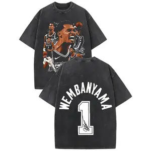 Victor Wembanyama 90s Vintage Bootleg Graphic Tee, Oversized Heavyweight Acid Washed T-Shirt for Men & Women, Y2K Streetwear Basketball Fan Apparel, Retro Drop Shoulder Top, Gameday Fit, Casual Loose Hoops Style, Trendy Y2K Aesthetic Shirt Gift Top!!!