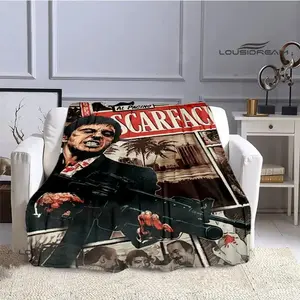 Classic Movie Scarface Blanket Flannel Warm Soft Comfortable Home Travel Bed Linings Birthday Gift Christmas Birthday Mothers Day Gift Halloween Christmas Gift