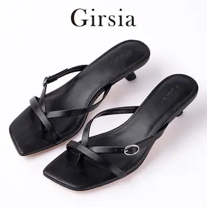 Girsia Women's Kitten Low-Heel Lace-Up Open-Toe Square-Toe Sandals, Sexy, Stylish, and Comfortable Dress Shoes, Party High-Heeled Sandals