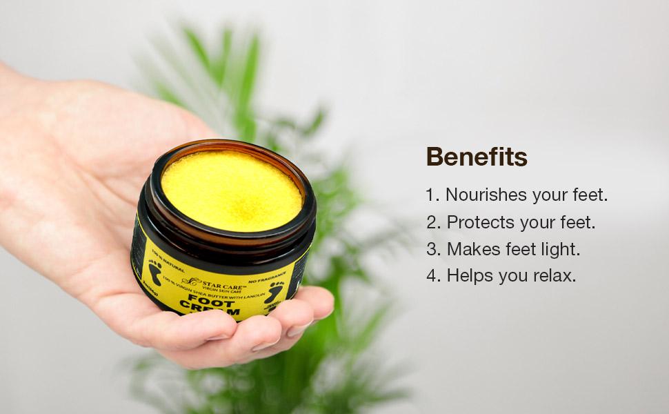 Star Care 100% Virgin Shea Butter with Lanolin Foot Cream Softener 2oz