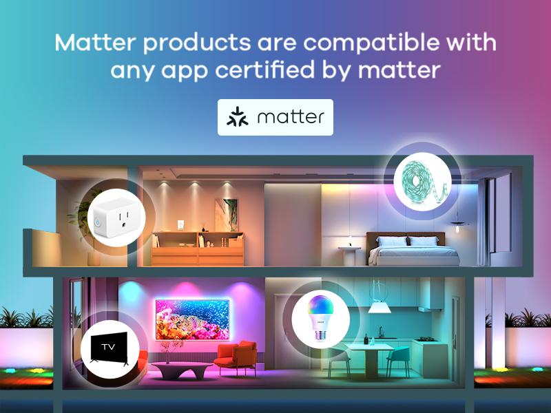 Linkind Matter Smart RGB Bulb 60W with Voice & APP Remote Control, Music Sync, Color Changing,Smart Bulbs Work with Apple Home/Siri/Google Home/Alexa Home Improvement - Lights & Lighting - Bulbs, Tubes & Strips - Light Bulbs - Wi-Fi Bulbs