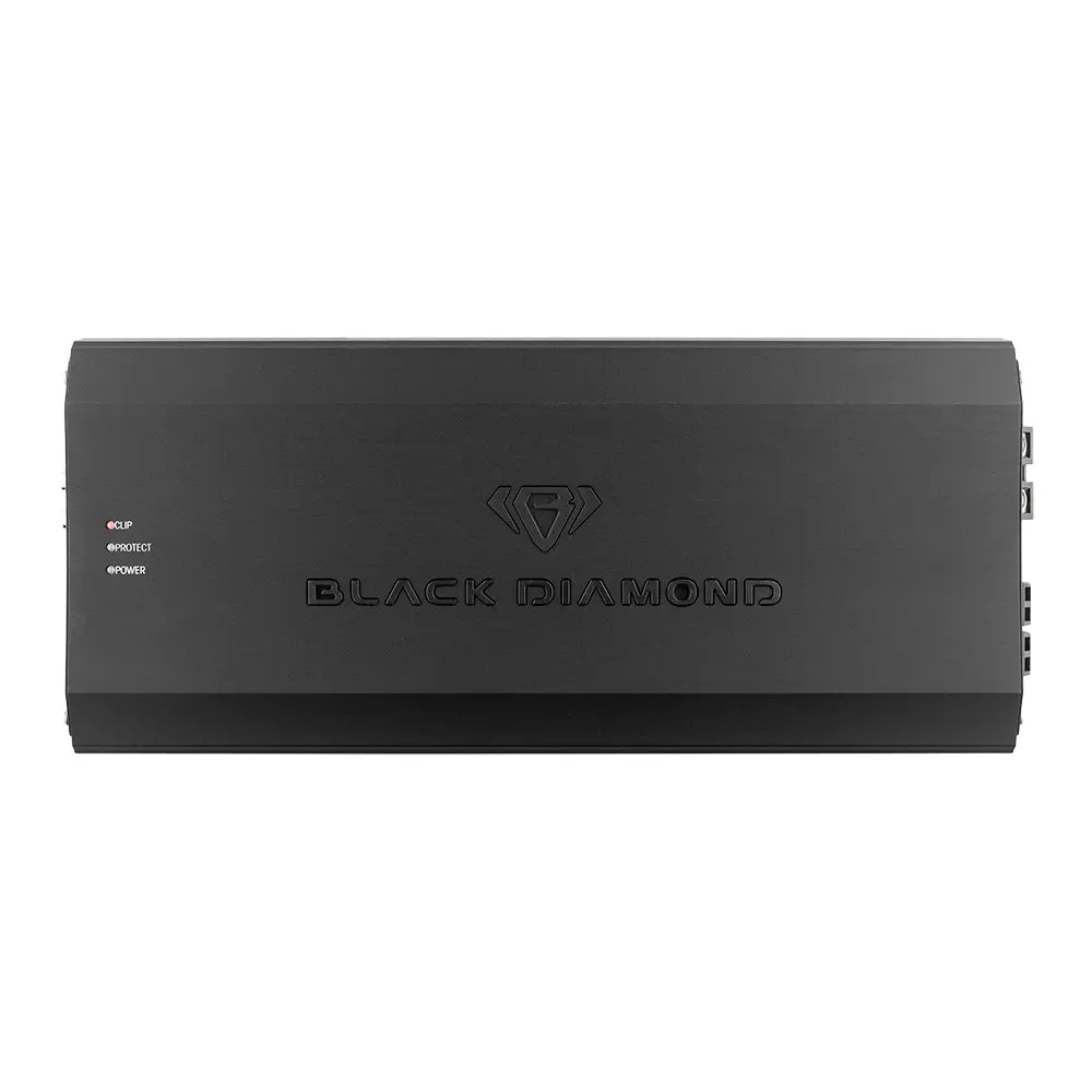 Black Diamond 1-Channel Class D Monoblock Audio Amplifier - Remote-Controlled, Adjustable Power, Thermal Safe, 1500W RMS at 1-ohm, 10-50 Hz Subwoofer Compatible, 2000W Peak, Multi-Protection, 14 in, Head Units Compatible, In-Car Fit Auto Accessory
