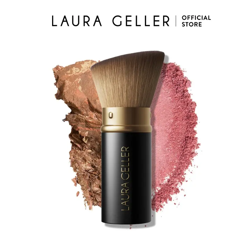 Laura Geller Retractable Angled Kabuki Brush with Soft Coating and Convenient Design