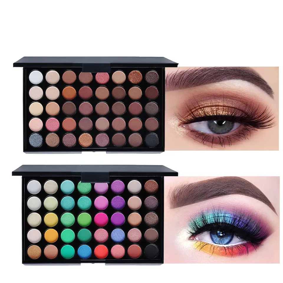 40-Shades Eyeshadow Palette Included Makeup Brush, Compact Color Blending Palette, Perfect Present, Waterproof Makeup Palette, Eye Cosmetics, Long-Lasting Shimme And Matte Eyeshadow Palette, Perfect Gift for Girlfriend