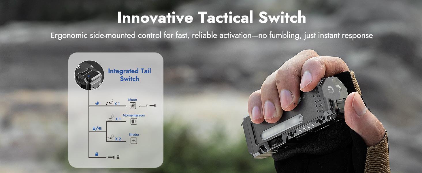 WUBEN X4 1500 lumens EDC Flat Flashlight, RGB Mood Light & Side Camping Lamp, Instant-On Tail Switch, USB-C Rechargeable, IP68 Waterproof for Camping, Hiking, Night Patrol