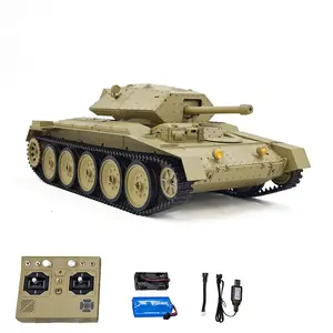1/16 RC Battle Tank CoolBank Crusader MK III 2.4G Remote Control RTR Military Tank Model 360°Turret Rotary Smoke Sound Lights