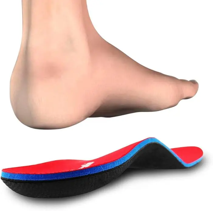 PCSsole All-Purpose Shoe Insoles for Flat Foot Support, Dual Layer Foam, Comfortable Footwear for Bedroom & Daily Use, Red Color, 1 Pair