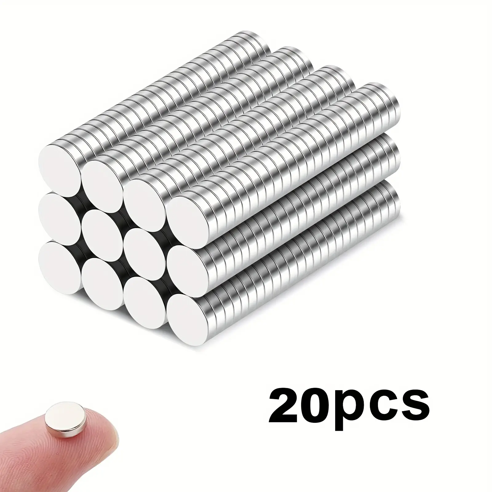 20pcs Strong Silver Color Magnetic Tiles, Magnetic Attachments, Multifunctional Strong Magnets, Universal Design for Fridge, Whiteboard, Glass, Metal Surfaces, Home Office Kitchen Bathroom Essentials, Magnetic Item