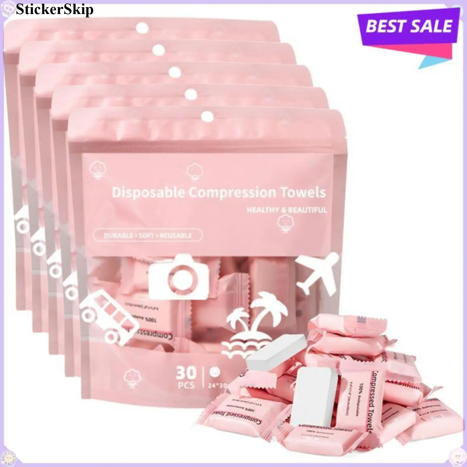 2026 New Compact Water-Expand Disposable Compressed Towel Tablets, 9.4"x11.8" Portable Mini No-Cloth Face Towels, Soft-Durable Lightweight Bag Accessory for Travel, Gym & Daily Home Use (Men & Women)
