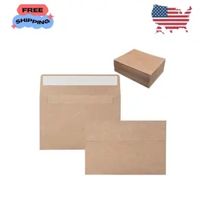 100 Pack 4x6 Envelopes for Invitations, Brown Kraft Envelopes