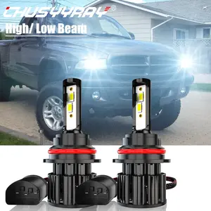 For Dodge Dakota 1997 1998 1999 2000 2001 2002 2003 2004 - 2X 9007 HB5 6000K LED Headlight Bulbs Hi/Lo BEAM